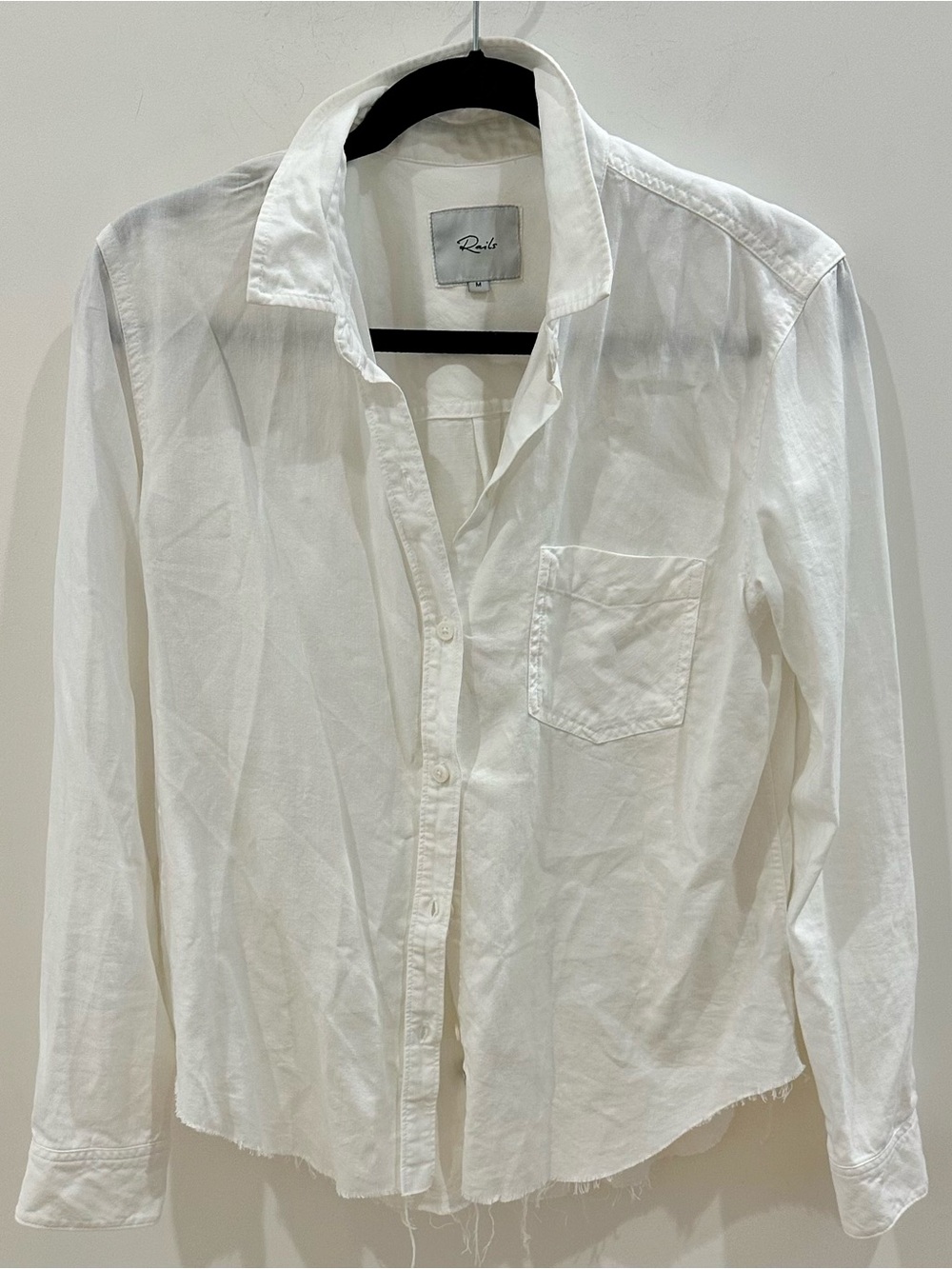 Rails Ingrid Raw Hem Long Sleeves Button Down Shirt Size M